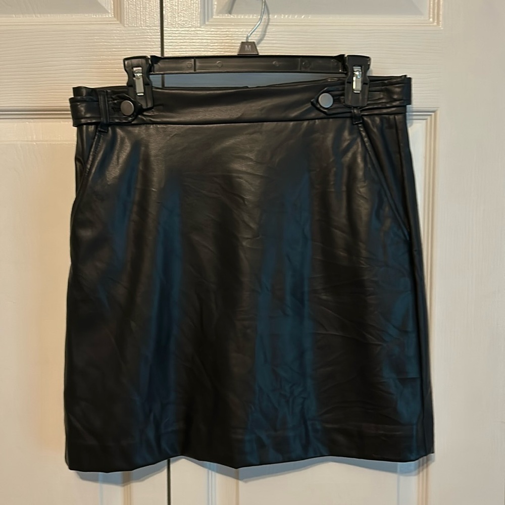 Imitation Leather Skirt
